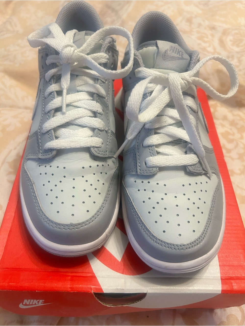 Nike Kids Dunk Low-Top Sneakers Pure platinum White Wolf Grey